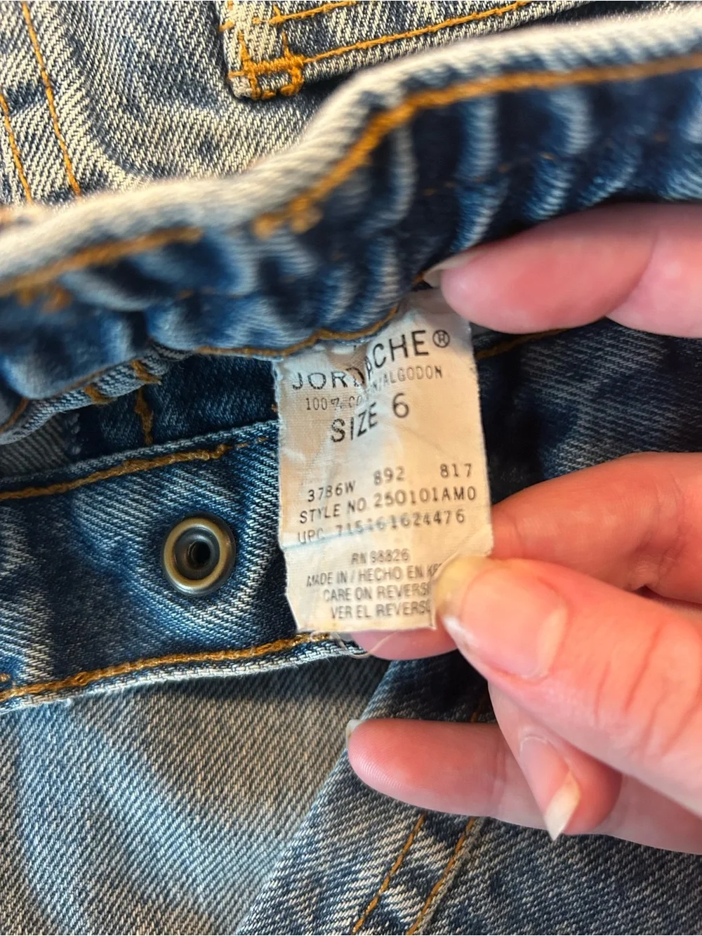 Vintage 90s Jordache Kids Denim Jeans Medium Acid Wash Straight Leg